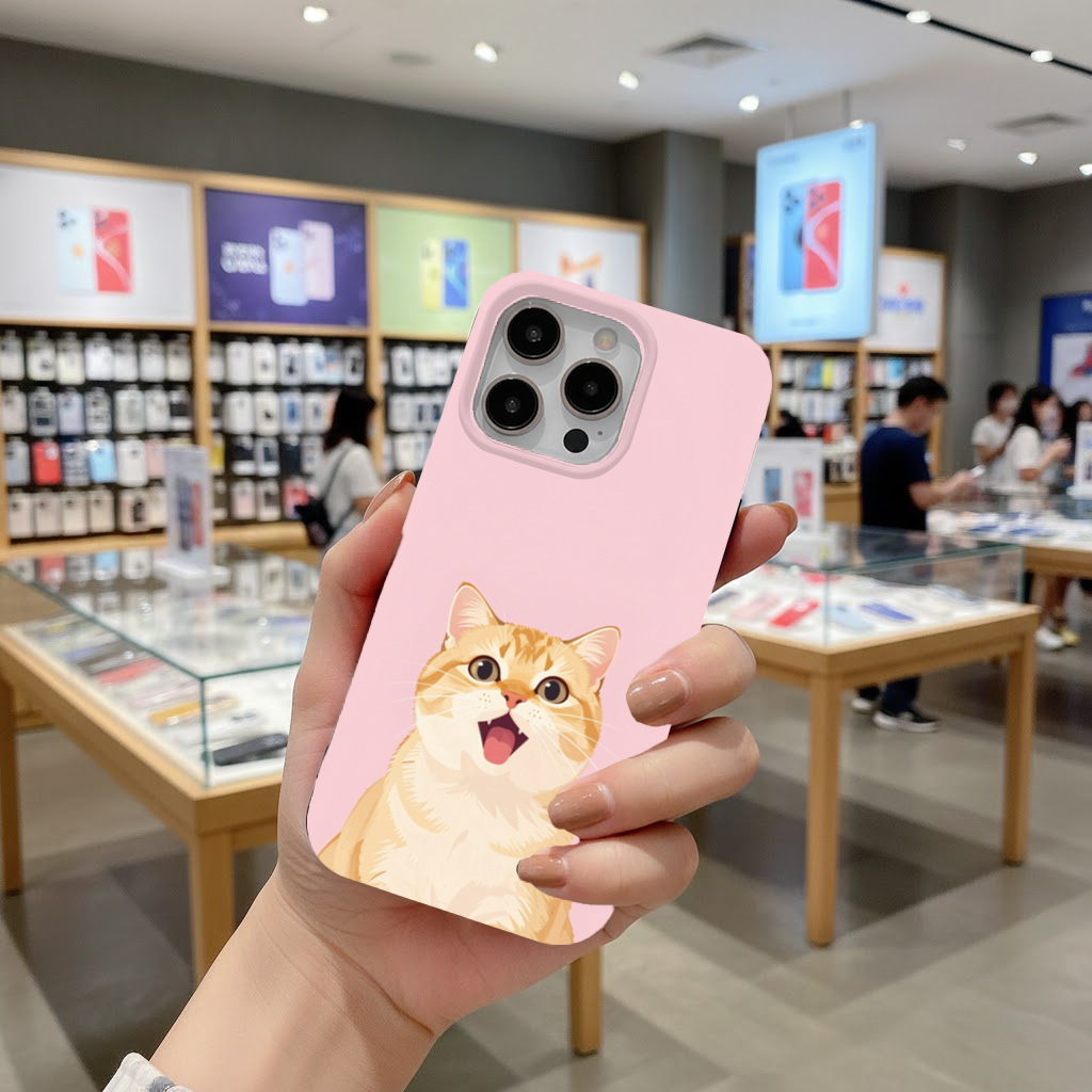 Kawaii Meowing Orange Cat iPhone 16 Pro and Pro Max Case