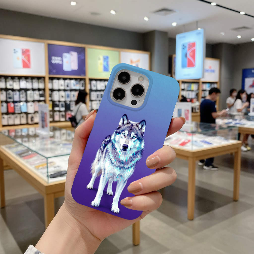 Mystic Blue Eyed Wolf iPhone 16 Pro and Pro Max Case