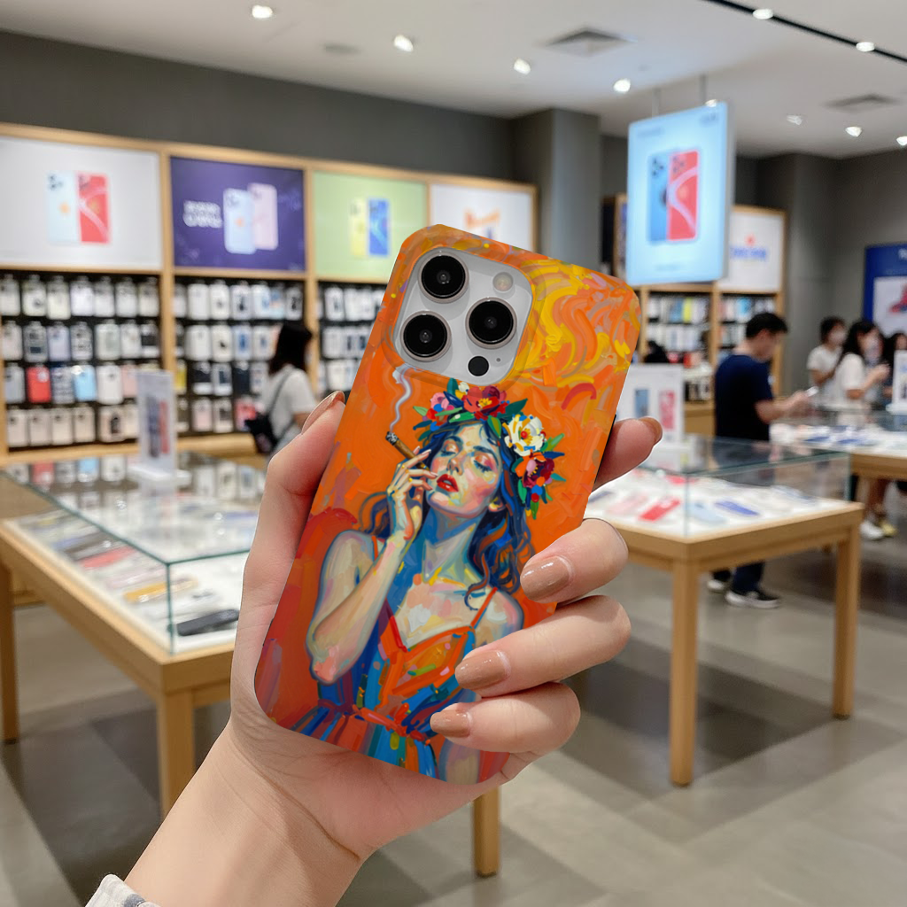 Bohemian Woman with Flower Crown iPhone 16 Pro and Pro Max Case