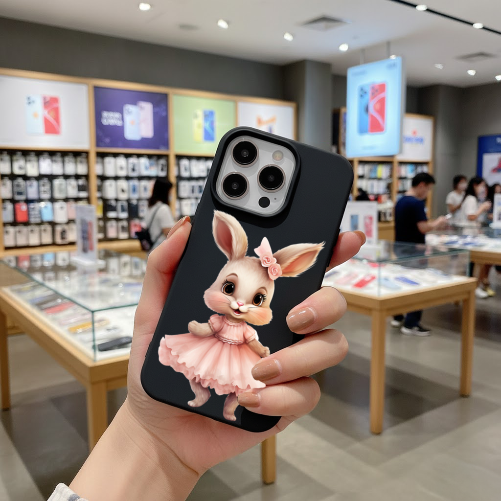 Kawaii Rabbit in Pink Ruffled Dress iPhone 16 Pro and Pro Max Case