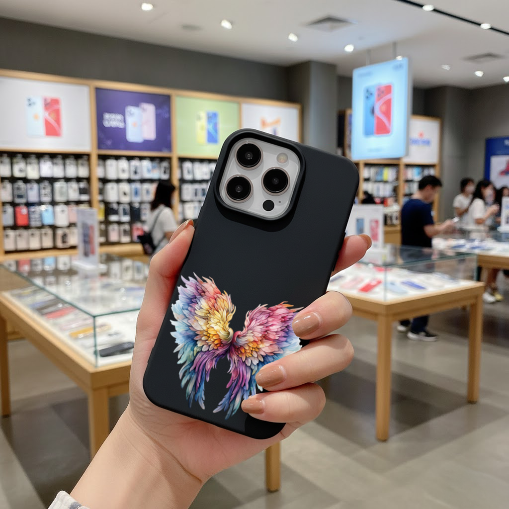 Pastel Rainbow Angel Wings iPhone 16 Pro and Pro Max Case