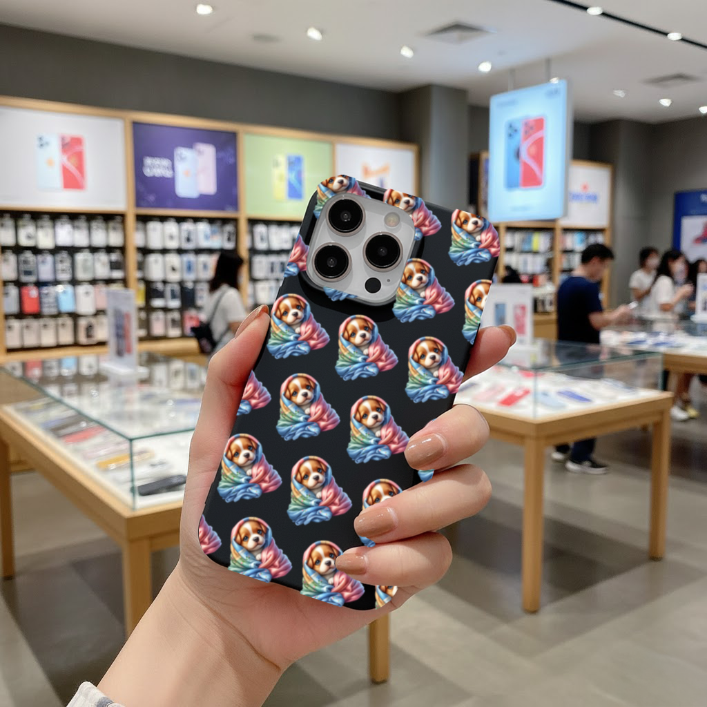 Cute Puppy Wrapped in Pastel Blanket iPhone 16 Pro and Pro Max Case