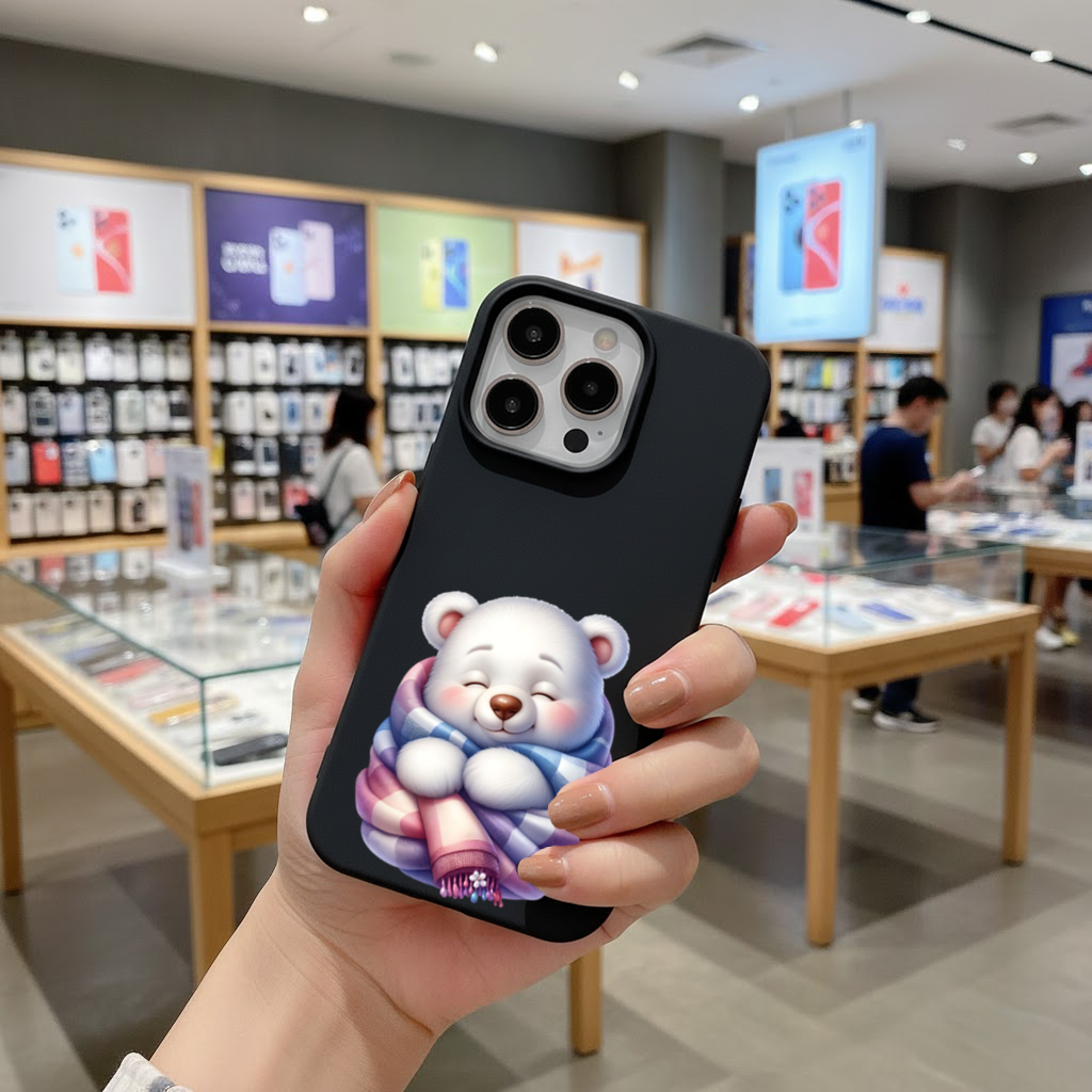 Cozy Sleepy Polar Bear Cub iPhone 16 Pro and Pro Max Case