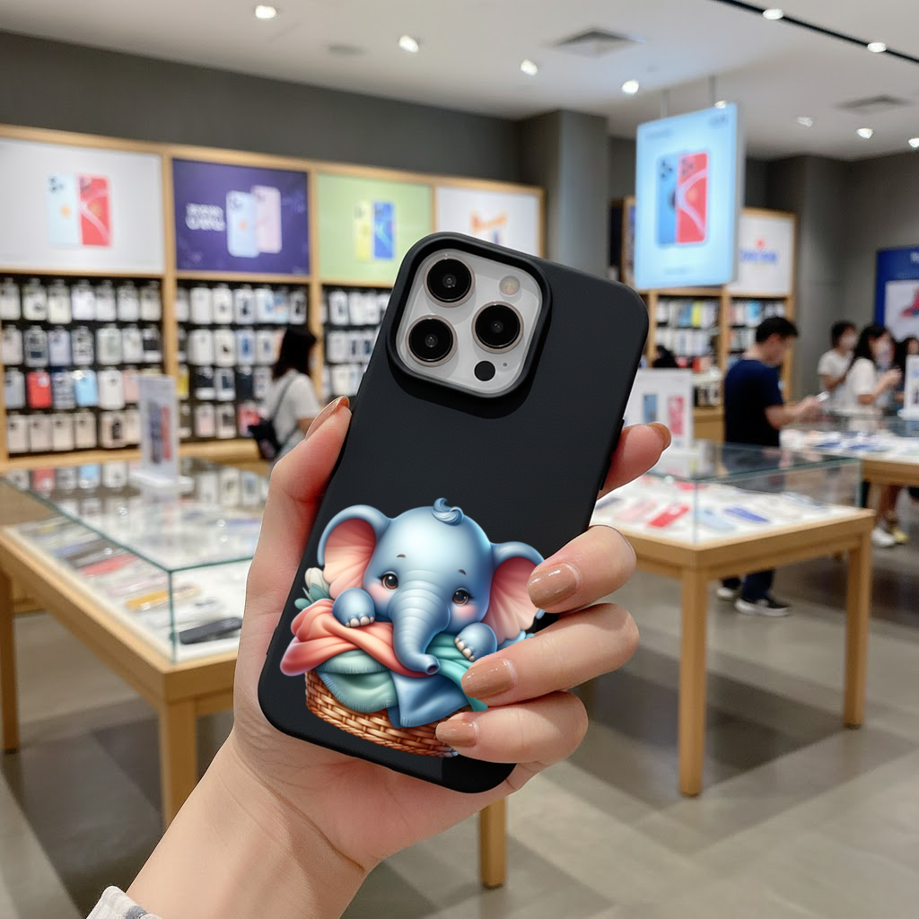 Cute Baby Elephant in Basket iPhone 16 Pro and Pro Max Case