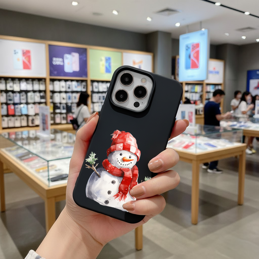Cozy Red Scarf Snowman iPhone 16 Pro and Pro Max Case