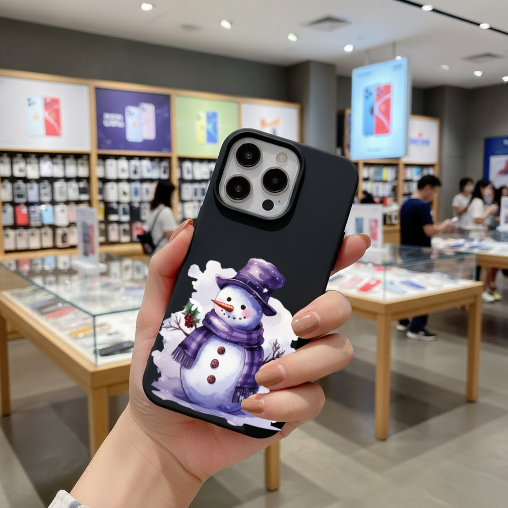 Whimsical Purple Snowman iPhone 16 Pro and Pro Max Case