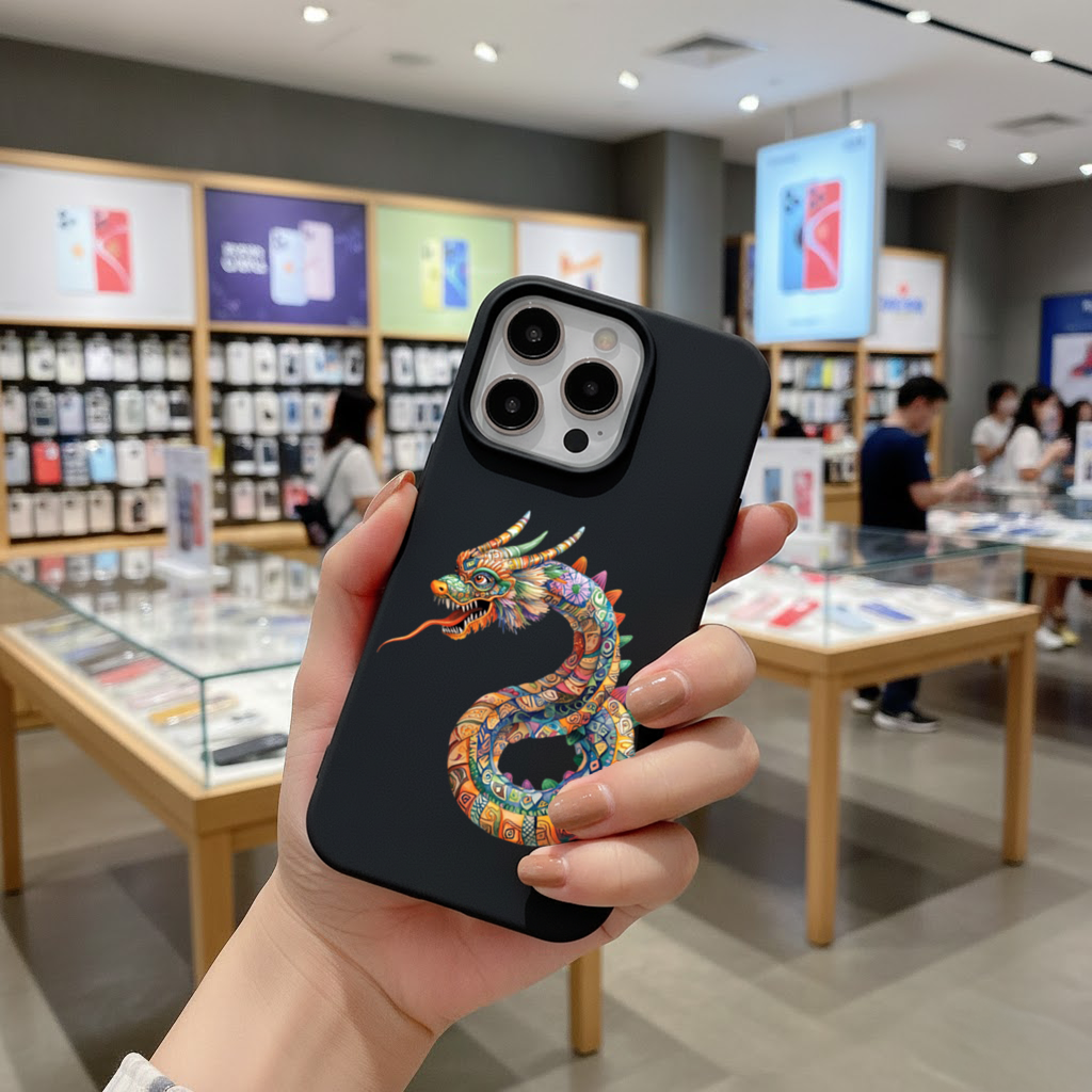 Colorful Mosaic Chinese Dragon iPhone 16 Pro and Pro Max Case