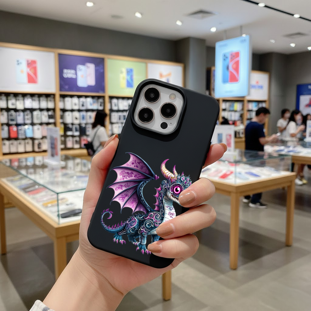Purple Sugar Skull Dragon iPhone 16 Pro and Pro Max Case