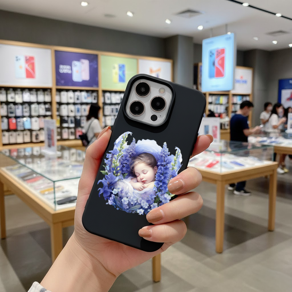 Sleeping Baby Blue Larkspur iPhone 16 Pro and Pro Max Case