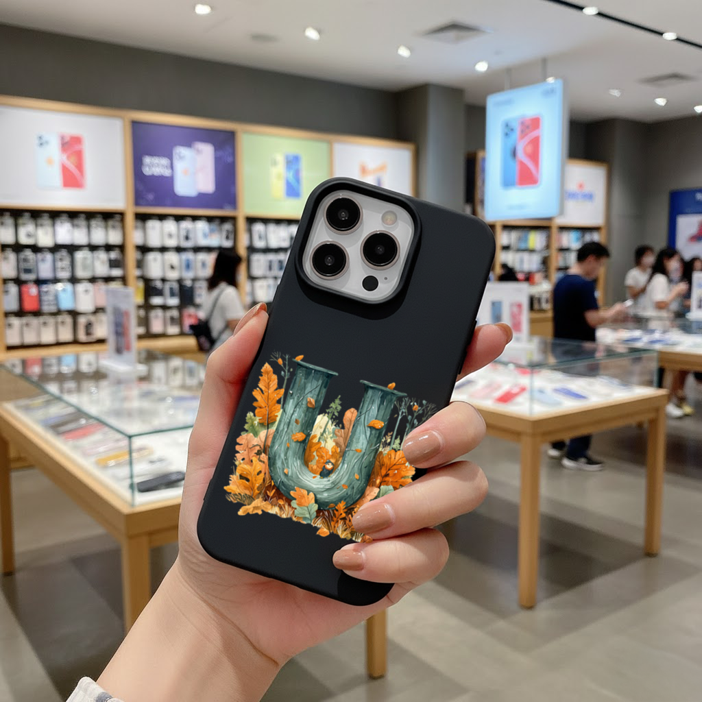 Autumn Woodland Initial Letter U iPhone 16 Pro and Pro Max Case