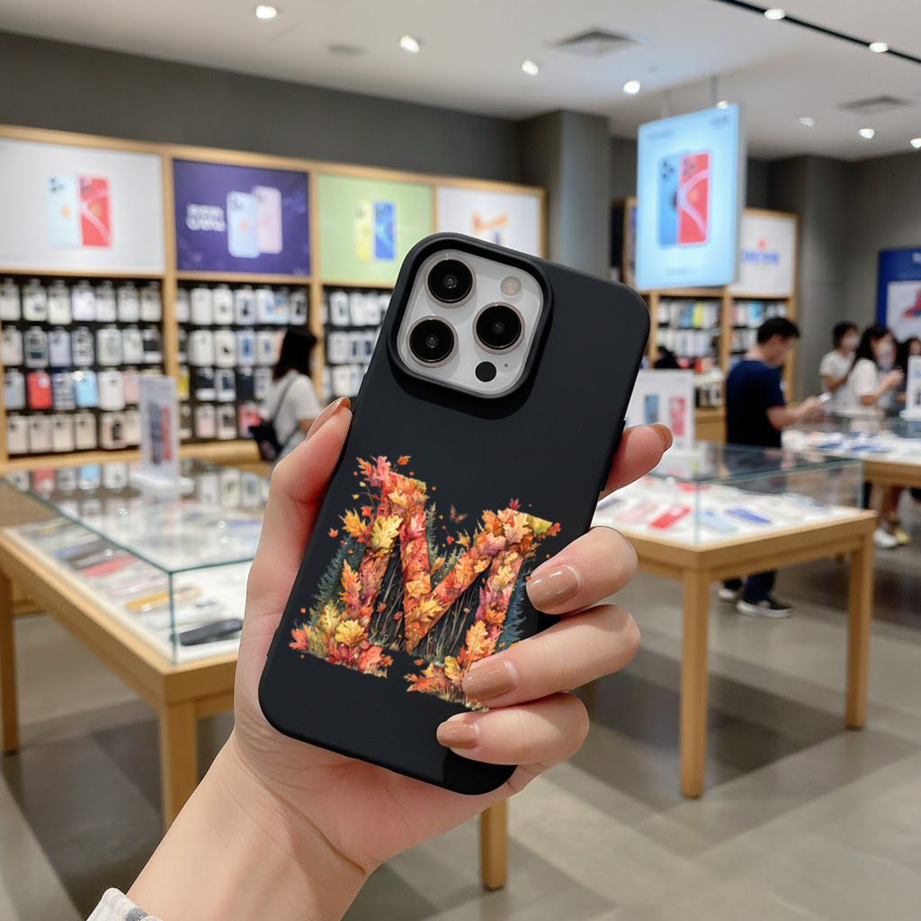Autumn Letter M With Fall Leaves iPhone 16 Pro and Pro Max Case