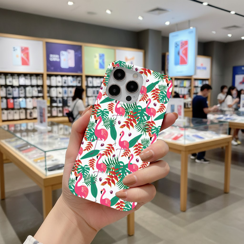 Pink Flamingo Tropical Leaves iPhone 16 Pro and Pro Max Case