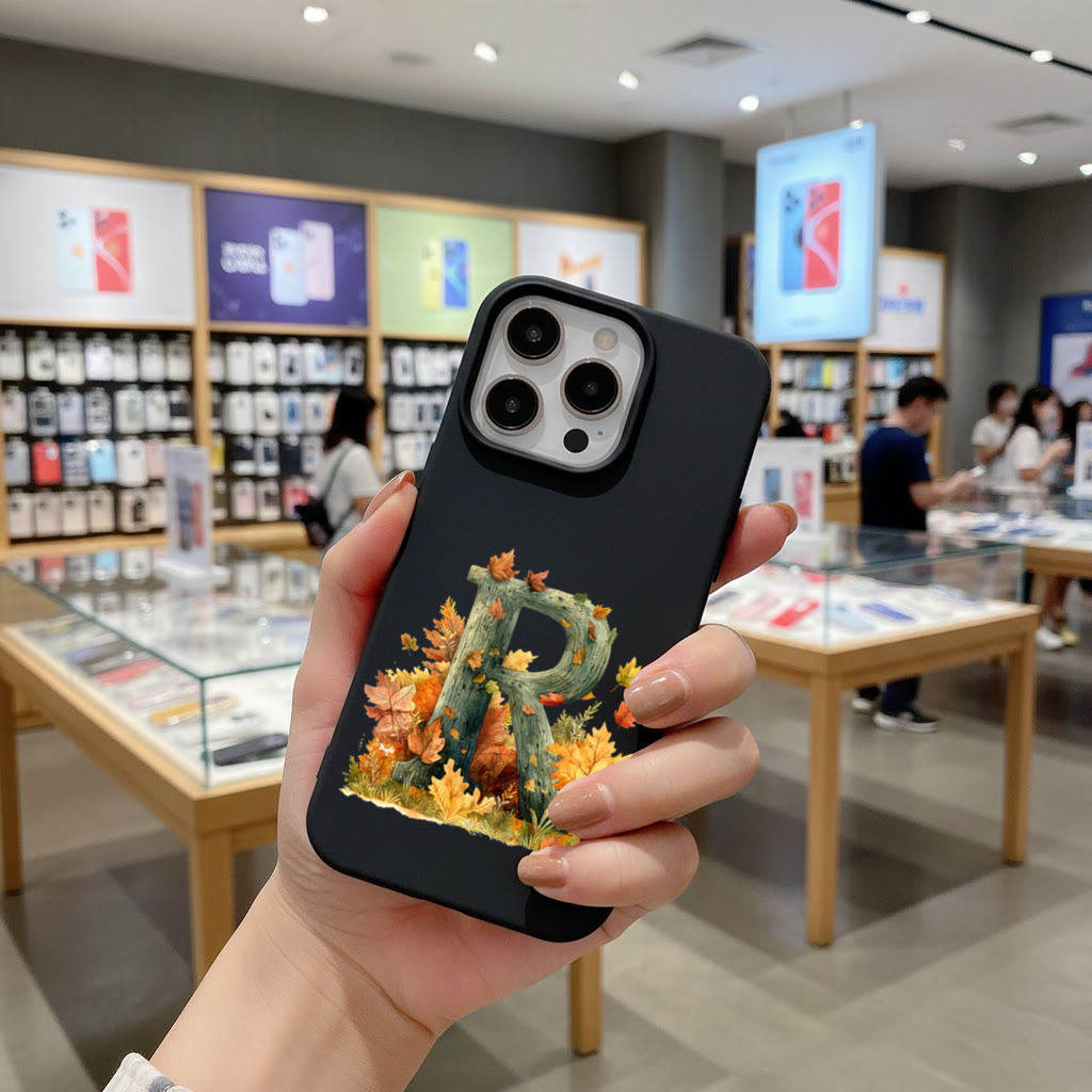 Sonbahar Yapraklı R Harfi iPhone 16 Pro ve Pro Max Kılıfı