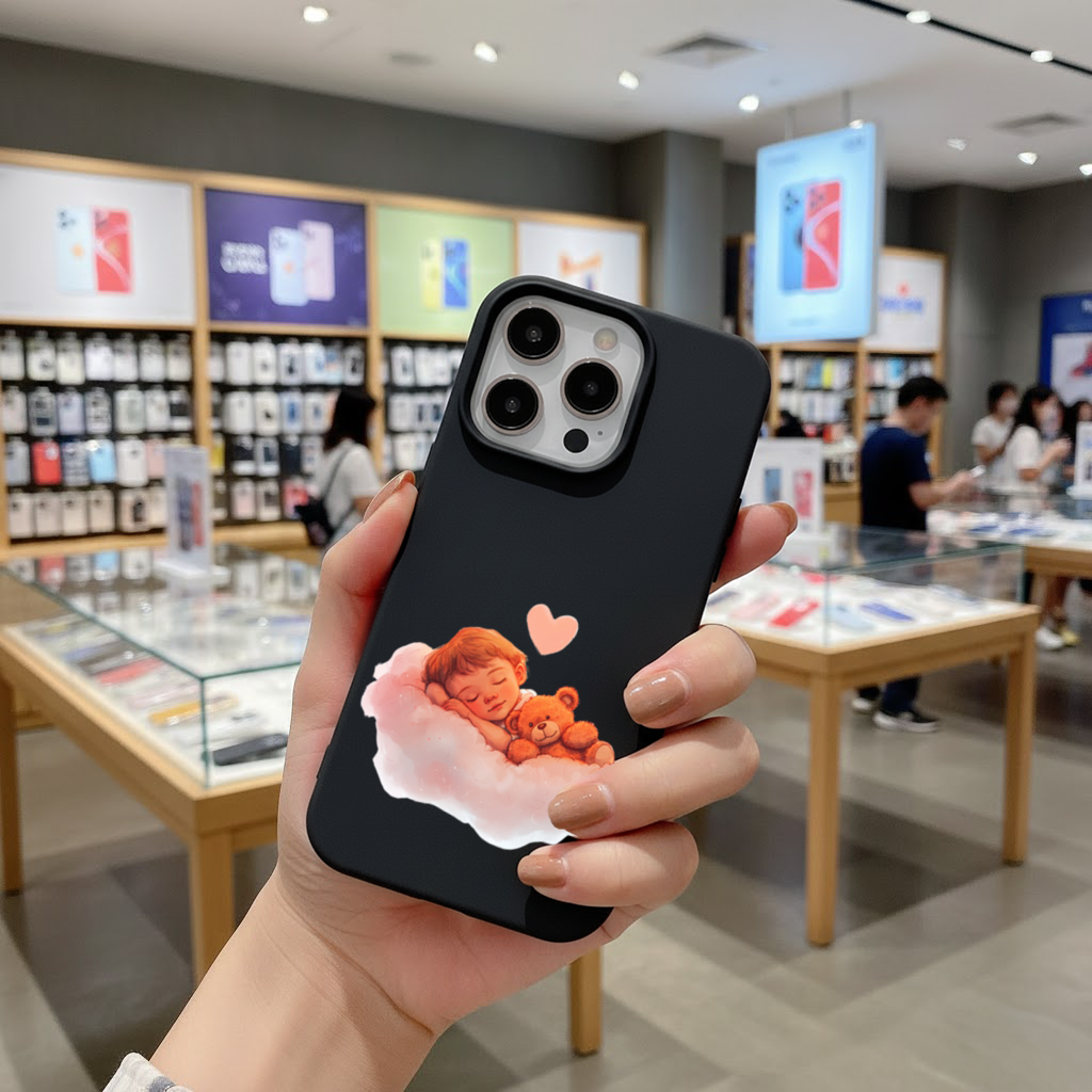 Sleeping Baby on Cloud with Teddy Bear iPhone 16 Pro and Pro Max Case