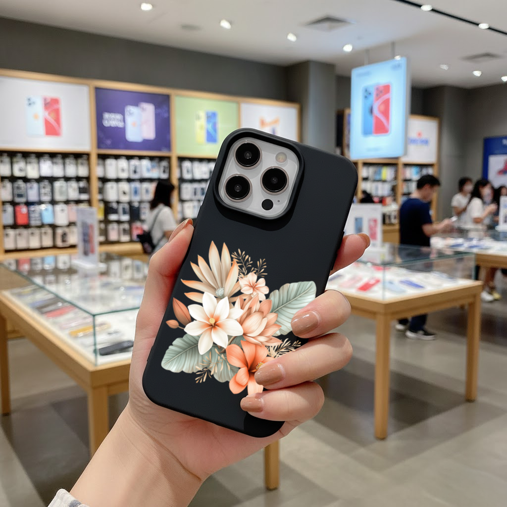 Şeftali Tonlu Tropikal Çiçek Buketi iPhone 16 Pro ve Pro Max Kılıfı