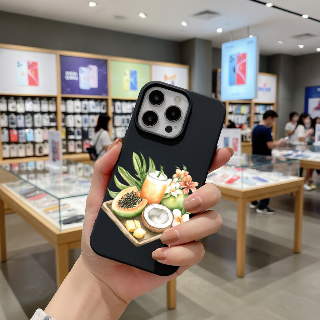Tropical Papaya and Coconut Juice iPhone 16 Pro and Pro Max Case