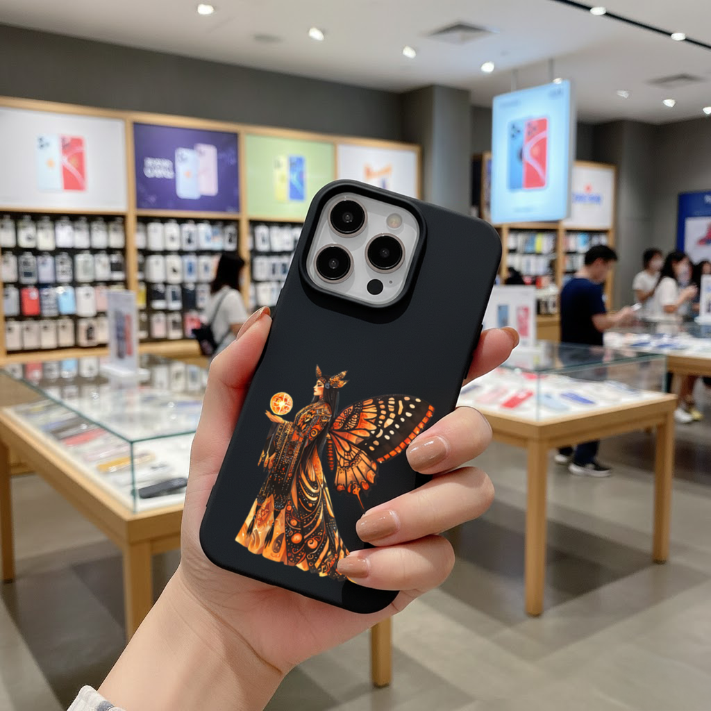 Monarch Kelebek Kanatlı Tanrıça iPhone 16 Pro ve Pro Max Kılıfı