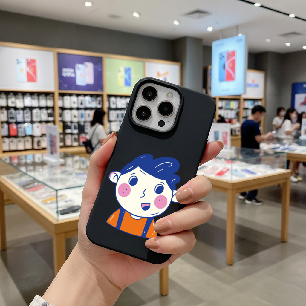 Cute Smiling Boy with Blue Hair iPhone 16 Pro and Pro Max Case