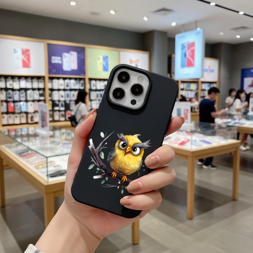 Grumpy Yellow Owl iPhone 16 Pro Max Case