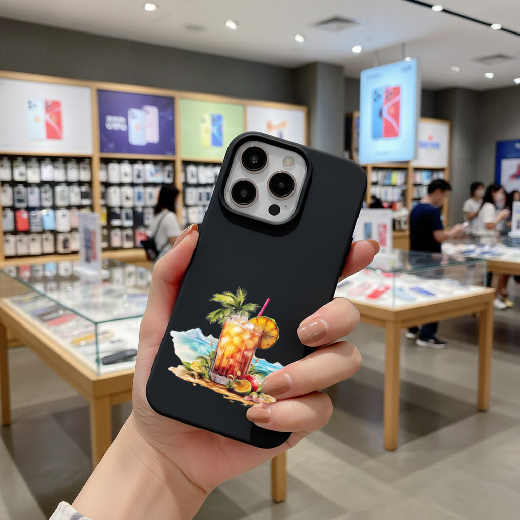 Tropical Island Beach Cocktail with Fruit 