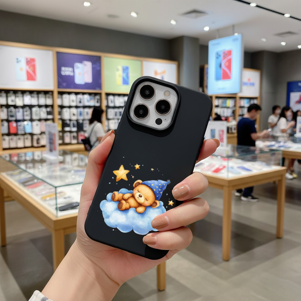 Sleeping Teddy Bear on a Cloud iPhone 16 Pro Max Case