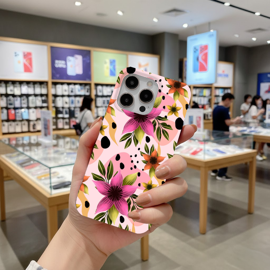 Boho Pink Lily Botanical iPhone 16 Pro Max Case