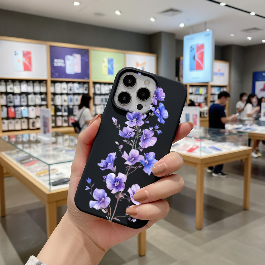 Delicate Blue Flax Wildflowers iPhone 16 Pro Max Case