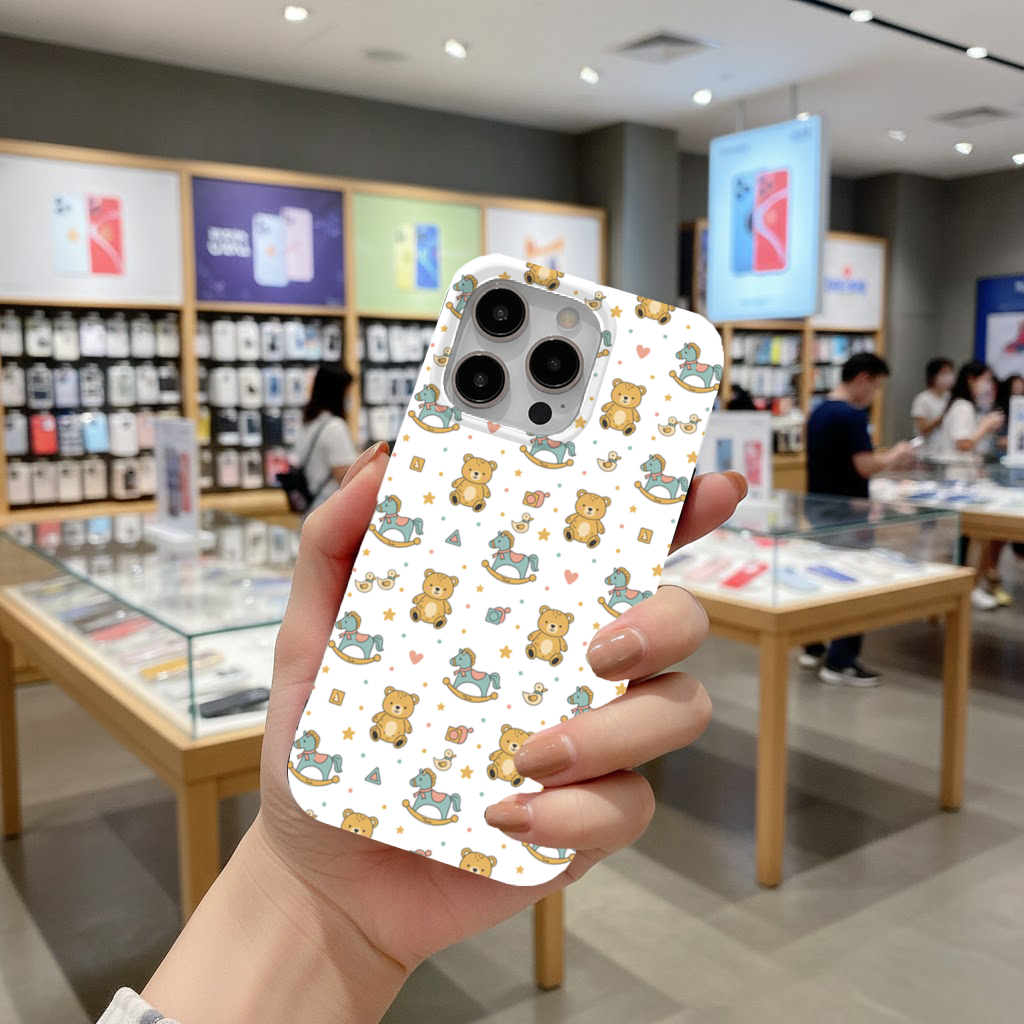 Cute Toy Pattern Kids Background iPhone 16 Pro Max Case