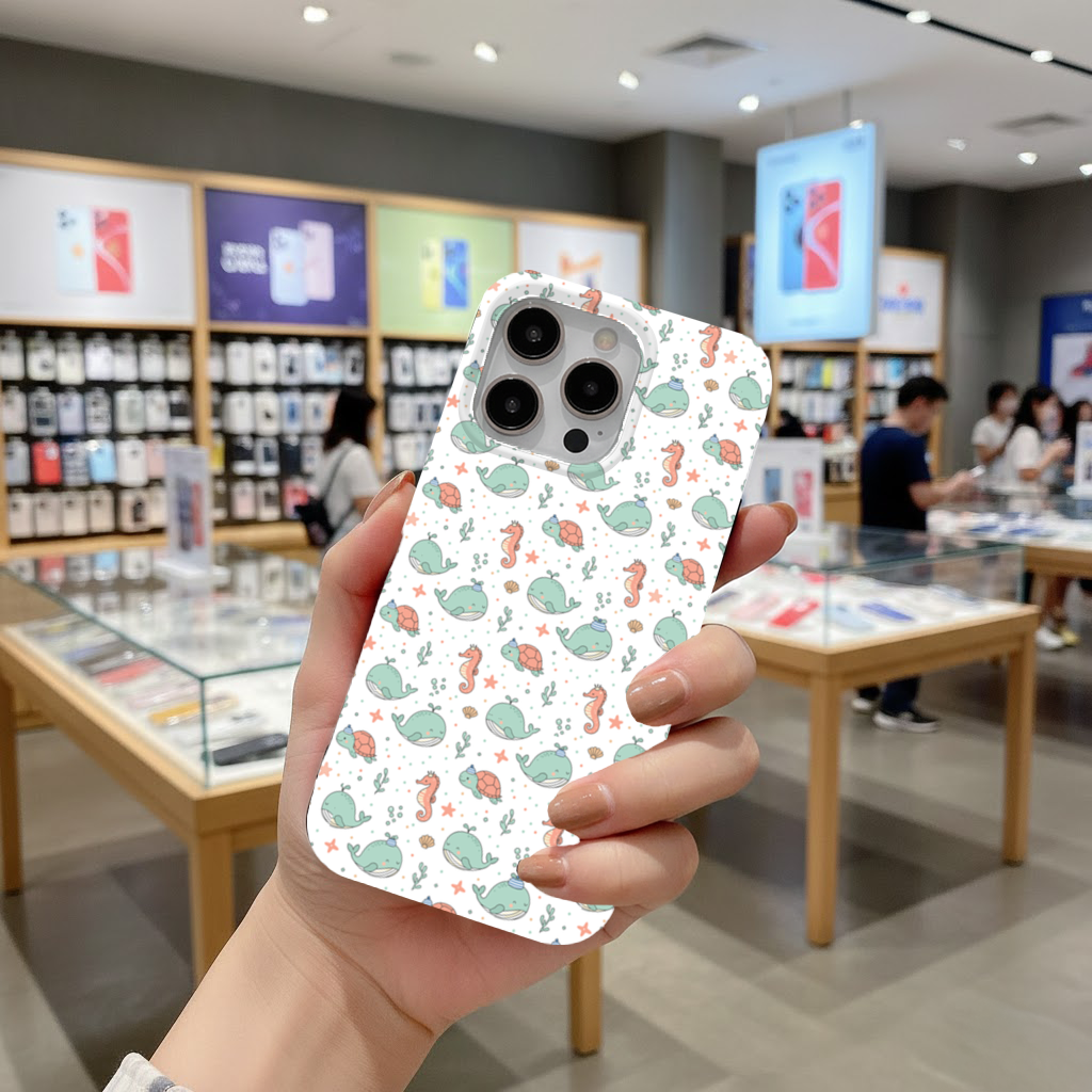Cute Sea Animals Pattern iPhone 16 Pro Max Case
