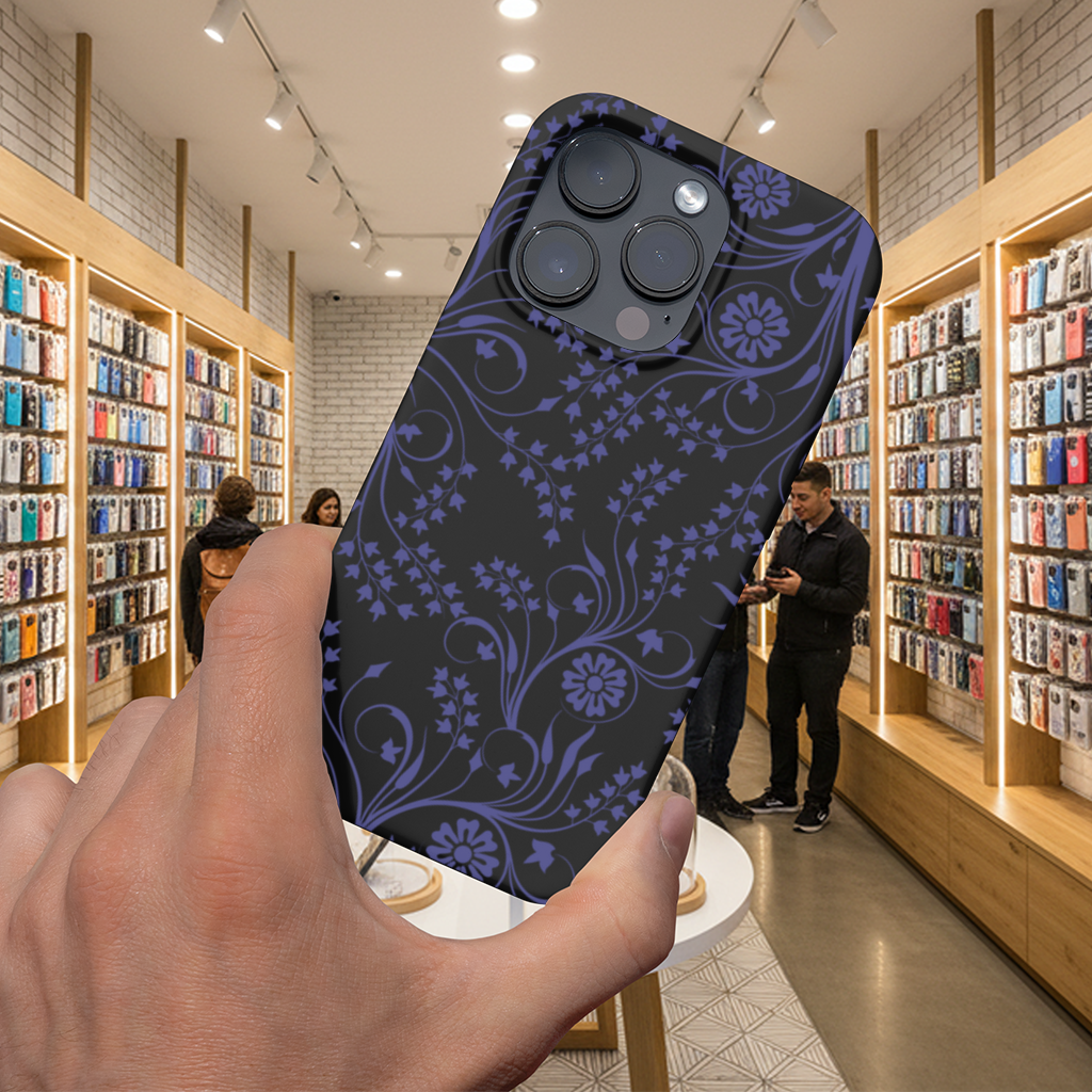 Blue White Vintage Floral Pattern iPhone 16 Pro and Pro Max Case