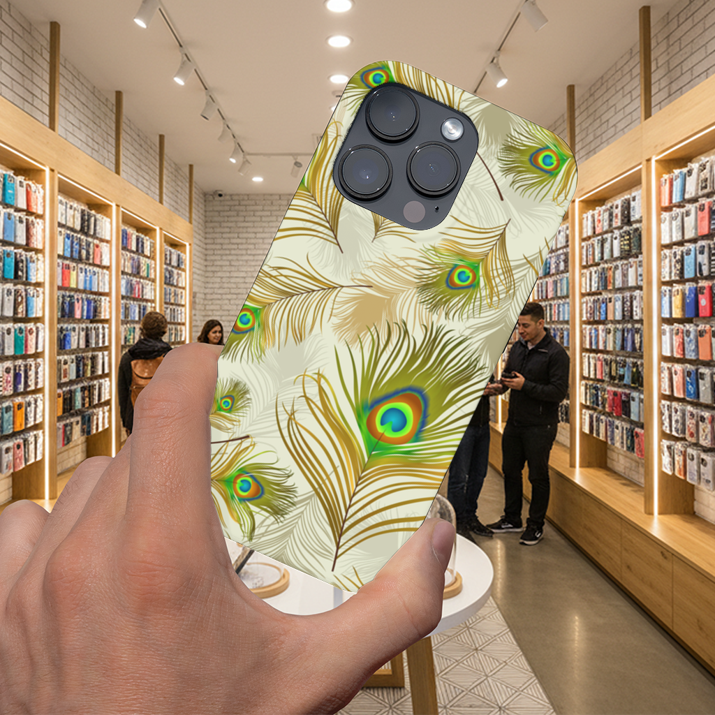 Elegant Peacock Feathers and Exotic Nature Seamless Pattern iPhone 16 Pro and Pro Max Case