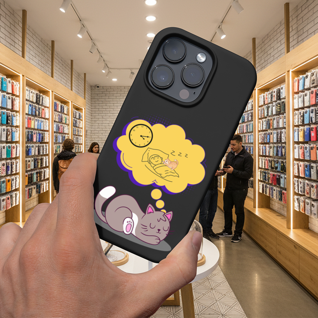 Cat Planning a 4 AM Zoomies Illustration iPhone 16 Pro and Pro Max Case