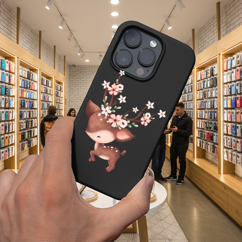 Cute Baby Deer with Floral Antlers iPhone 16 Pro and Pro Max Case