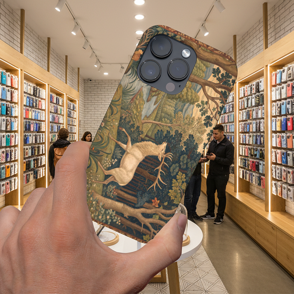 Noble Deer in Forest Landscape Classic Art Illustration iPhone 16 Pro and Pro Max Case