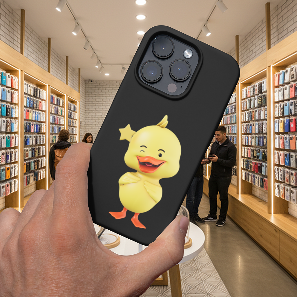 Cheerful Winking Yellow Duck with Star iPhone 16 Pro and Pro Max Case