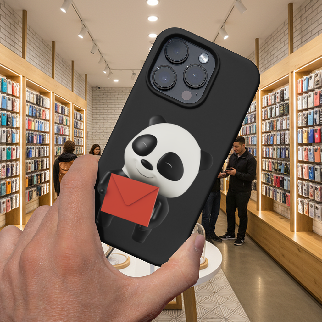 Happy Panda Character Holding Red Envelope iPhone 16 Pro and Pro Max Case