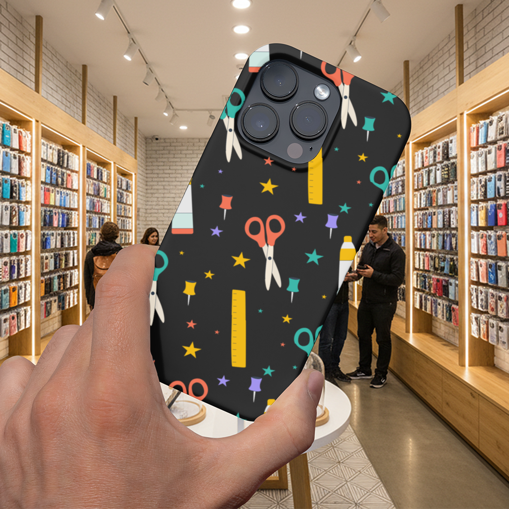 Colorful School and Stationery Supplies Pattern iPhone 16 Pro and Pro Max Case