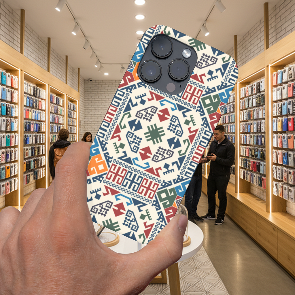 Multicolor Ethnic Geometric Motif iPhone 16 Pro and Pro Max Case