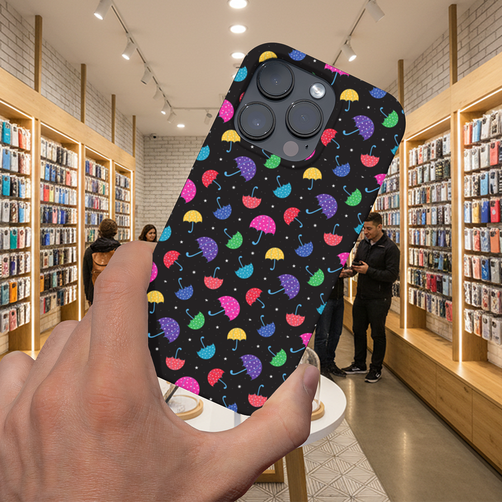 Colorful Heart Umbrellas Pattern iPhone 16 Pro and Pro Max Case