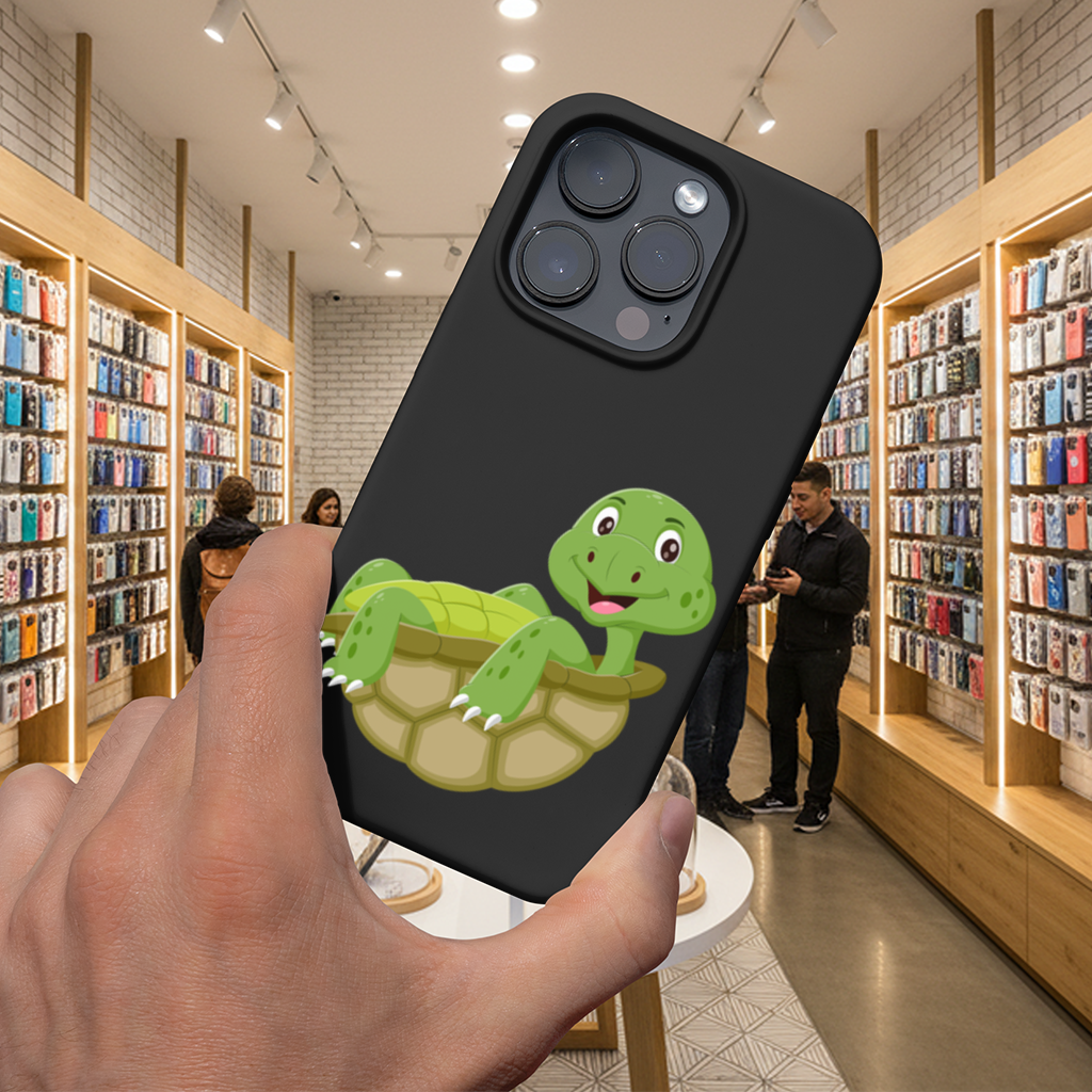 Happy Smiling Green Turtle in Shell iPhone 16 Pro and Pro Max Case