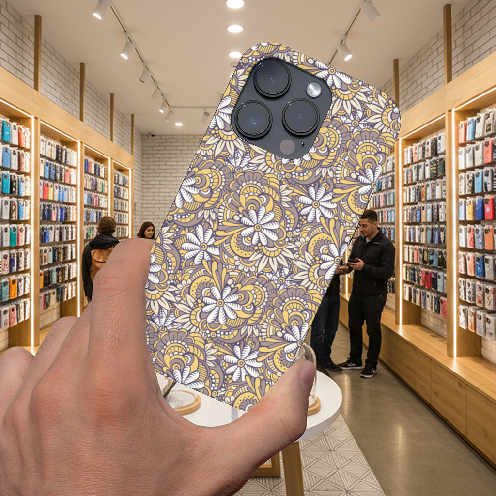 Retro Floral Doodle and Mandala Pattern 