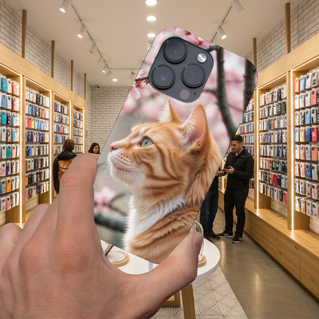 Adorable Ginger Cat Portrait Among Spring Flowers iPhone 16 Pro and Pro Max Case