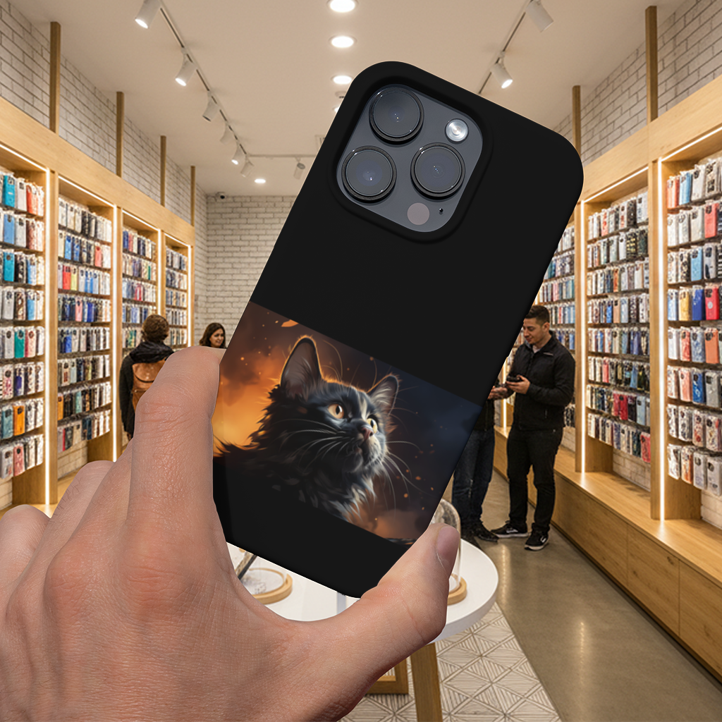 Black Cat Digital Art iPhone 16 Pro and Pro Max Case