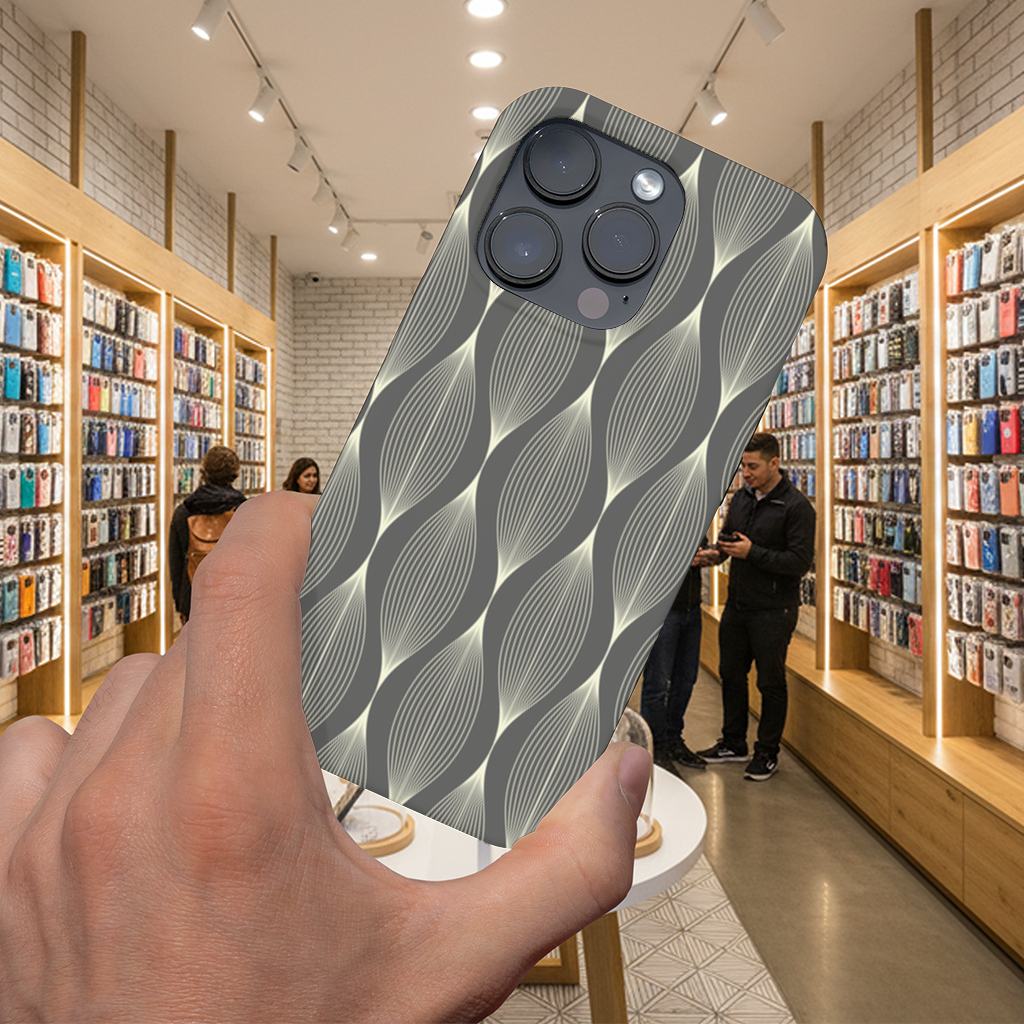 Art Deco Geometric Wavy Pattern iPhone 16 Pro and Pro Max Case