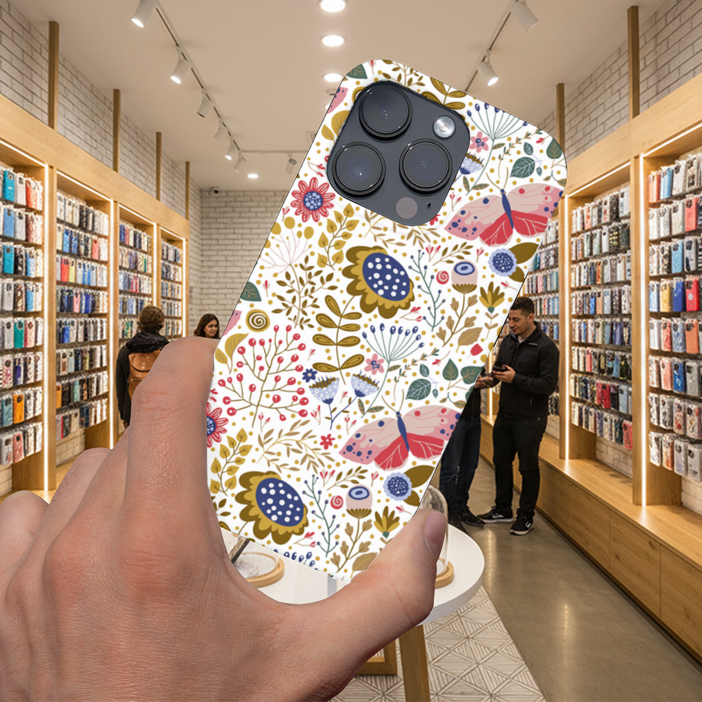 Folk Art Floral and Butterfly Pattern iPhone 16 Pro and Pro Max Case