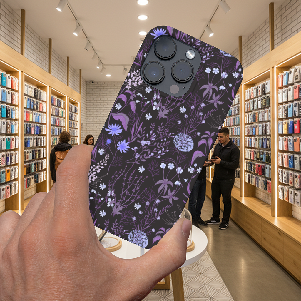 Purple Gothic Botanical iPhone 16 Pro and Pro Max Case