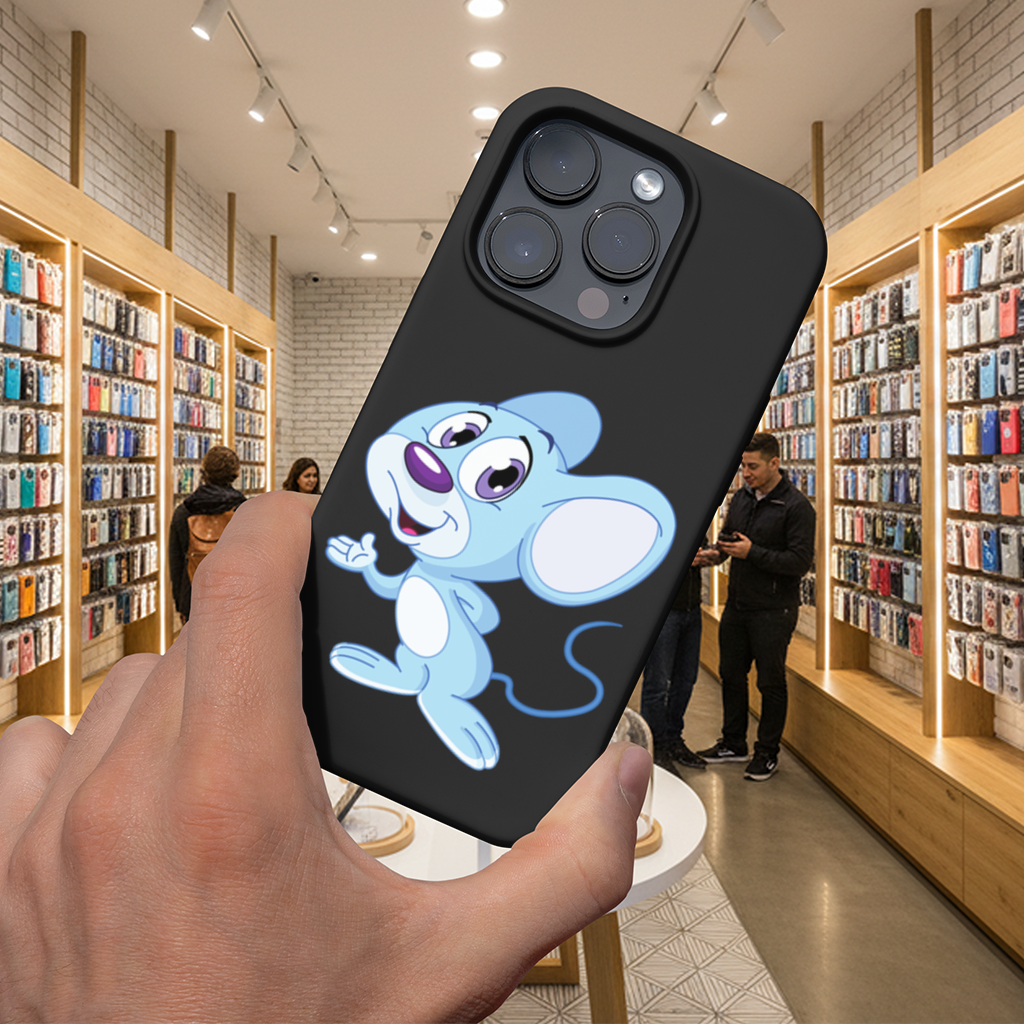 Cute Blue Mouse iPhone 16 Pro and Pro Max Case