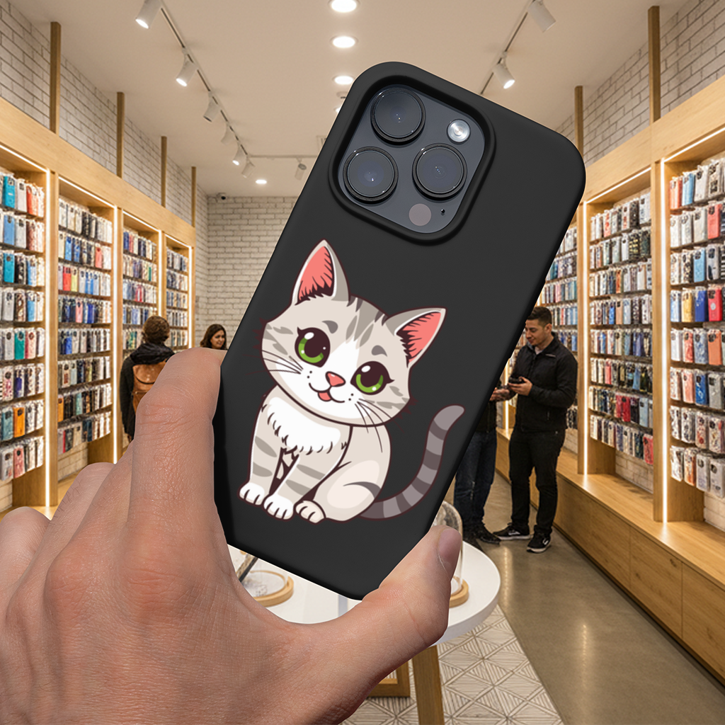 Green Eyed Grey Cat iPhone 16 Pro and Pro Max Case