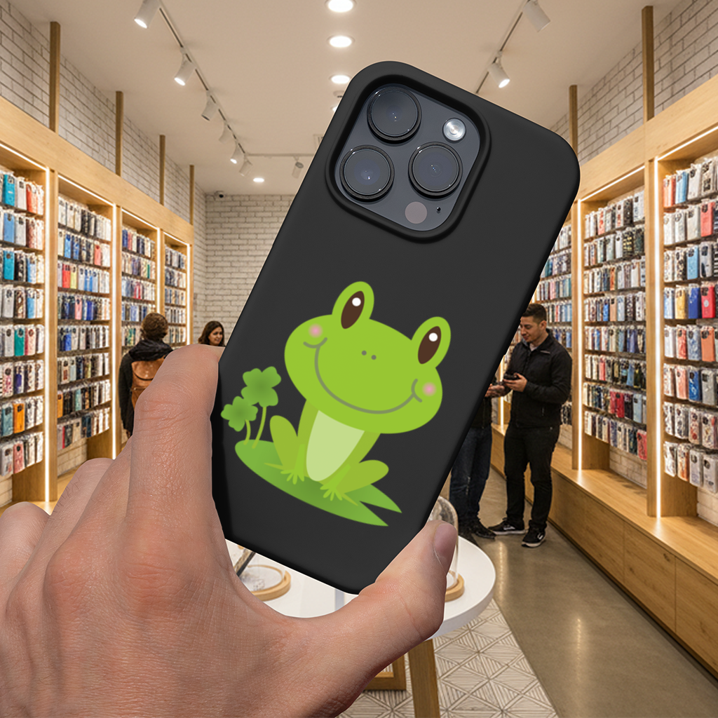 Cute Green Frog iPhone 16 Pro and Pro Max Case