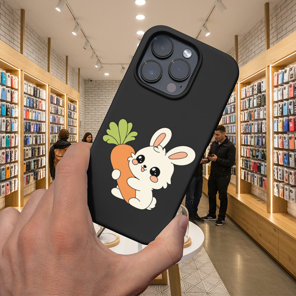 Kawaii Bunny with Carrot iPhone 16 Pro and Pro Max Case